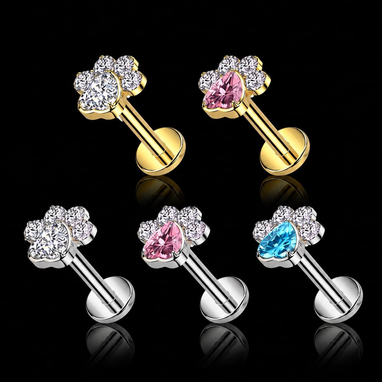 Piercing huella brillante